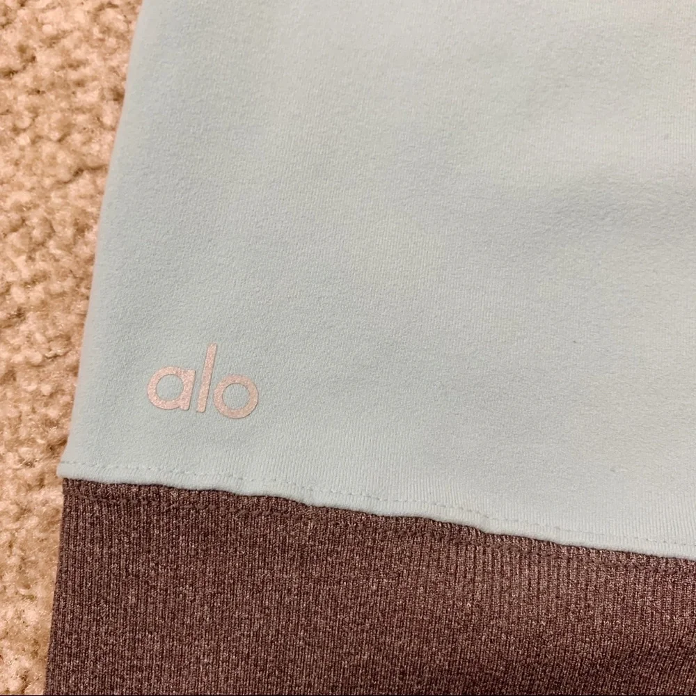 ALO Yoga Goddess Ribbed Leggings Turquoise and Gray Size M Women